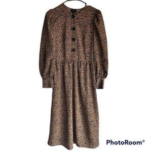 Who What Wear Animal Print long sleeve Midi Dress Size XS